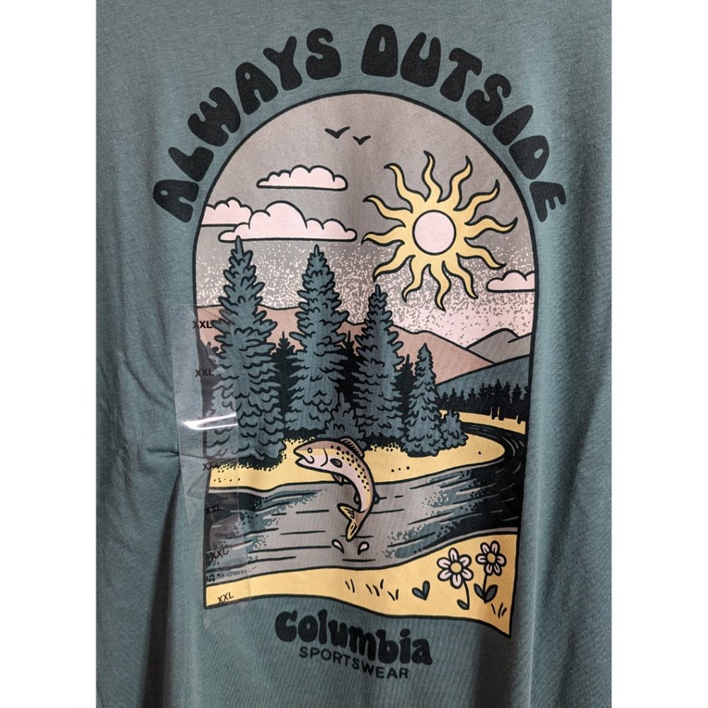 Columbia Sportswear Green Always Outside Graphic Tee Shirt